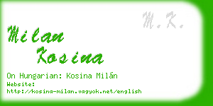 milan kosina business card